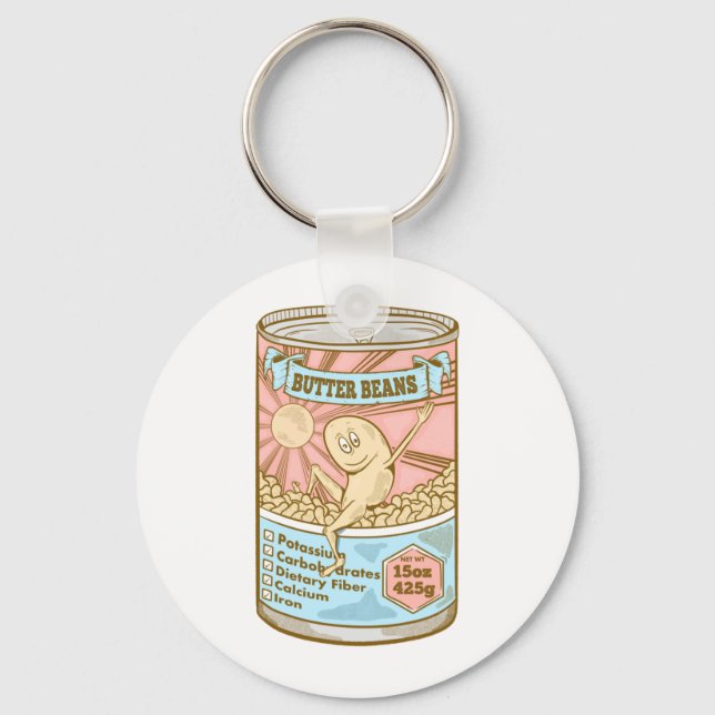 BUTTER BEANS Lima Beans Key Ring (Front)