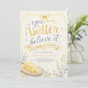 Butter Believe it Butter Baby Shower Invitation