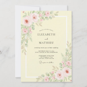 Butter Blush Blossom Wedding Invitation