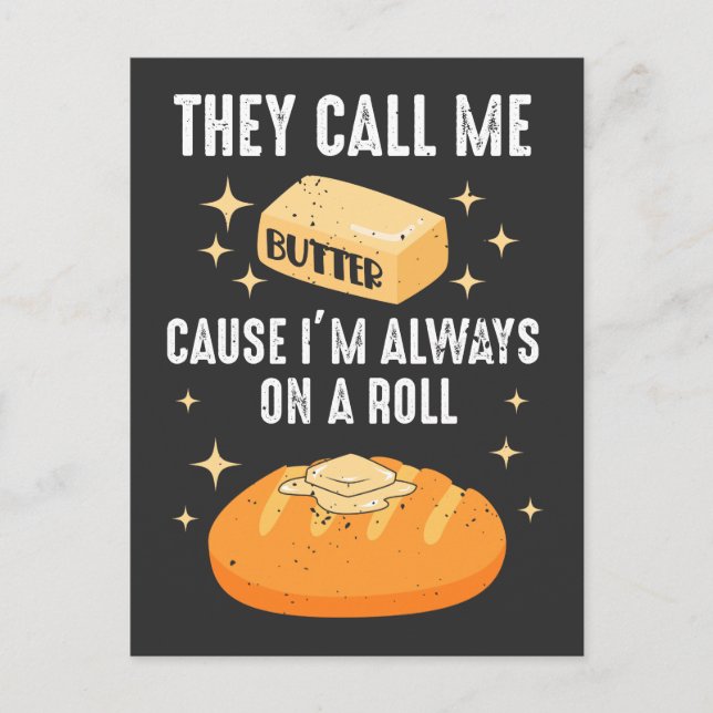 Butter Bread Food Lover Breakfast Foodie Postcard (Front)