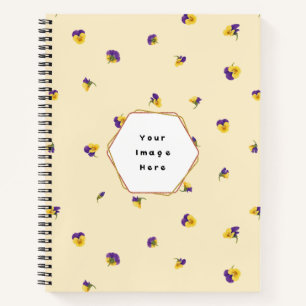 Butter Cream Purple Yellow Viola Floral Pattern Notebook