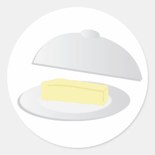 Butter Dish Classic Round Sticker