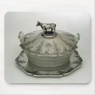 Butter dish with a frosted glass base mouse mat