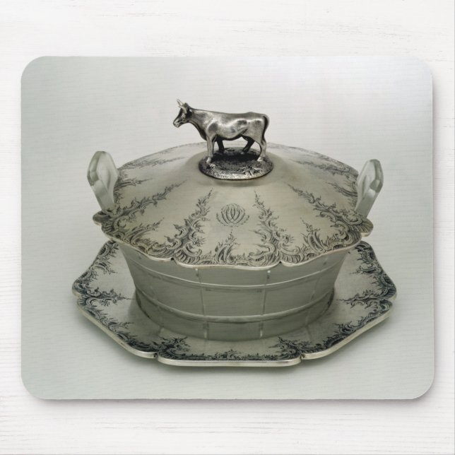 Butter dish with a frosted glass base mouse mat (Front)