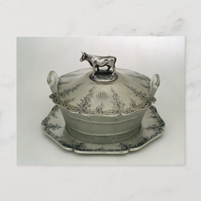 Butter dish with a frosted glass base postcard (Front)