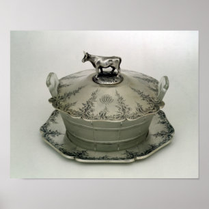 Butter dish with a frosted glass base poster