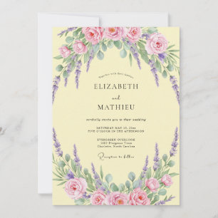 Butter Dusty Lilac Petal Wedding Invitation