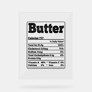 Butter Facts Ingredients Funny Foodies Thanksgivin Acrylic Sign