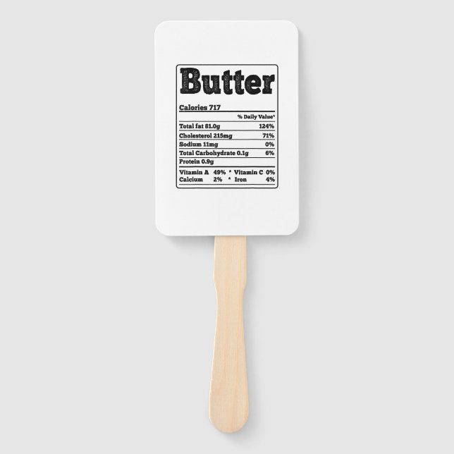 Butter Facts Ingredients Funny Foodies Thanksgivin Hand Fan (Front)