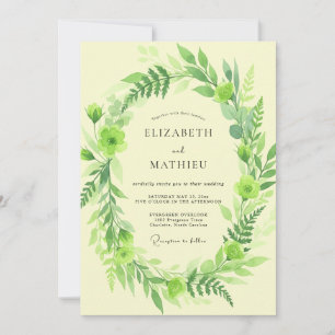 Butter Fern Foliage Wedding Invitation