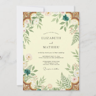 Butter Gold Fern Wedding Invitation