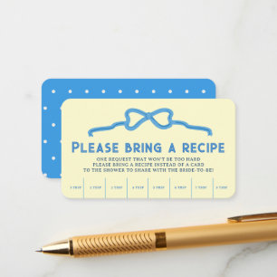 Butter Half Bridal Shower Recipe Reqest Enclosure Card