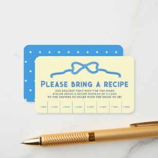 Butter Half Bridal Shower Recipe Reqest Enclosure Card