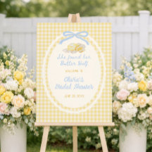 Butter Half Yellow Gingham Bridal Shower Welcome