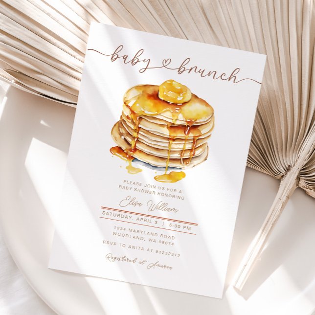 Butter Honey Pancake Baby Brunch Baby Shower  Invitation (Creator Uploaded)