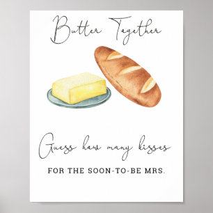 Butter How many kisses bridal shower game Poster