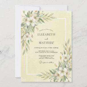 Butter Ivory Peony Wedding Invitation