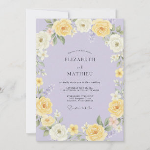 Butter Lavender Peony Wedding Invitation