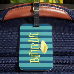 Butter Life Teal Stripes BG Luggage Tag