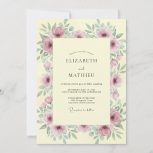 Butter Mauve Peony Wedding Invitation