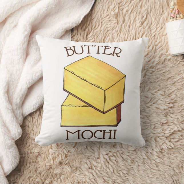 Butter Mochi Hawaii HI Hawaiian Food Dessert Cushion (Blanket)