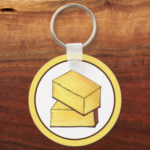 Butter Mochi Hawaii HI Hawaiian Food Dessert Key Ring