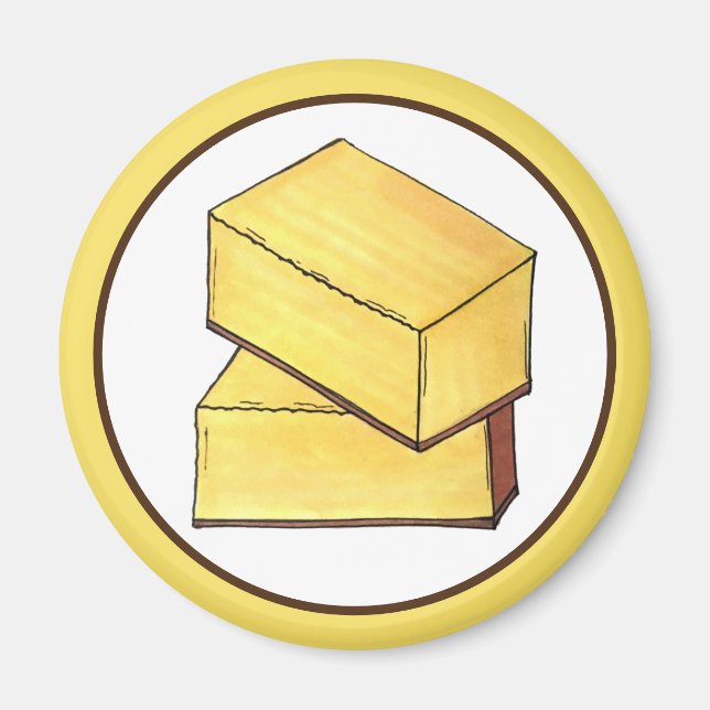 Butter Mochi Hawaii HI Hawaiian Food Dessert Magnet (Front)