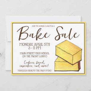 Butter Mochi Hawaiian Food Dessert Bake Sale Invitation
