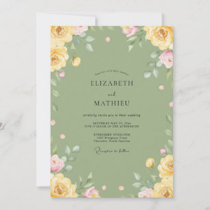 Butter Moss Greenery Wedding Invitation