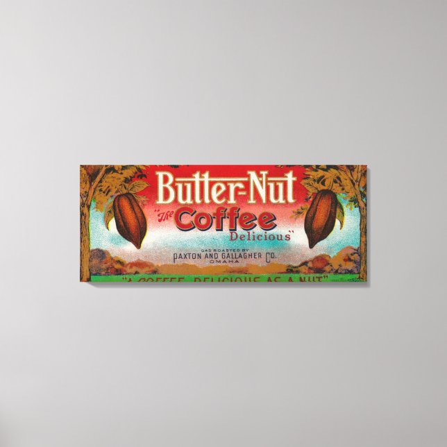 Butter Nut Coffee LabelOmaha, NE Canvas Print (Front)
