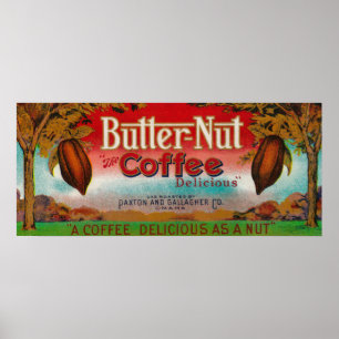 Butter Nut Coffee LabelOmaha, NE Poster