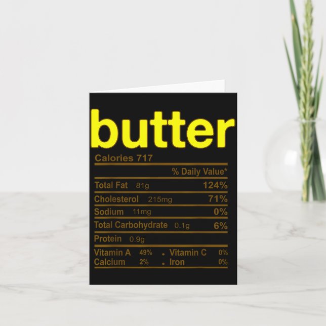 Butter Nutrition Facts Funny Thanksgiving Christma Card (Front)