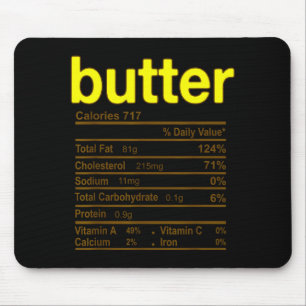 Butter Nutrition Facts Funny Thanksgiving Christma Mouse Mat