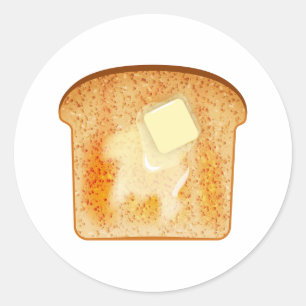 Butter on toast classic round sticker