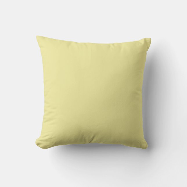 Butter Pastel Yellow Solid Colour 2022 Trending Hu Cushion (Front)