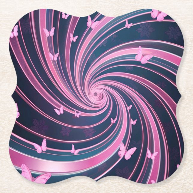 Butter pink  paper coaster (Front)