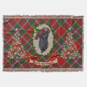 Butter Scottie Dog Christmas Throw Blanket