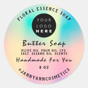 Butter Soap Cosmetics Handmade Holographic Rosse Classic Round Sticker