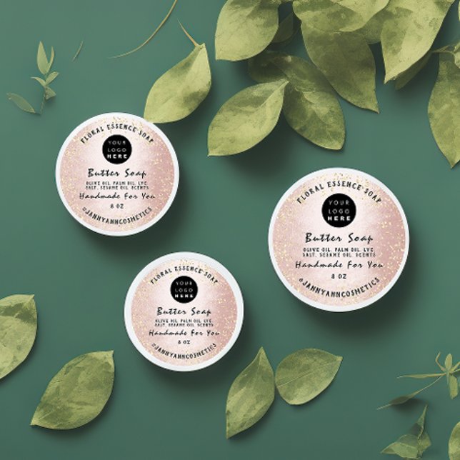 Butter Soap Cosmetics Handmade Logo Holograph Rose Classic Round Sticker (Creator Uploaded)