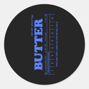Butter Stick - Blue Funny  Classic Round Sticker