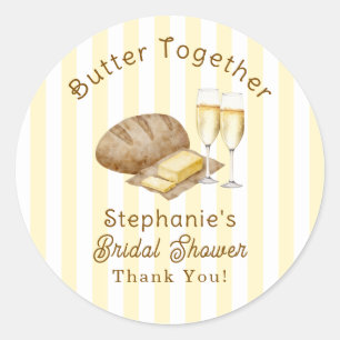 Butter Together Bread and Butter Bridal Shower Classic Round Sticker