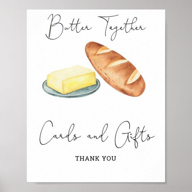 Butter Together Bridal shower - Cards and Gifts Poster (Front)