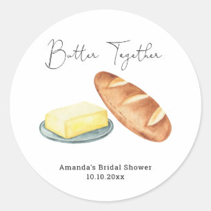 Butter Together Bridal Shower  Classic Round Sticker