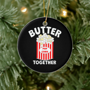 BUTTER Together Movie Popcorn Ceramic Tree Decoration