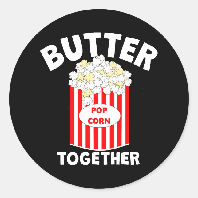 BUTTER Together Movie Popcorn Classic Round Sticker (Front)