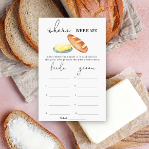 Butter together - Where were we bridal shower game