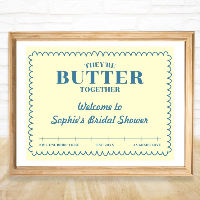 Butter Together Yellow & Blue Vintage Welcome Poster (Butter Together Yellow & Blue Vintage Welcome Poster)