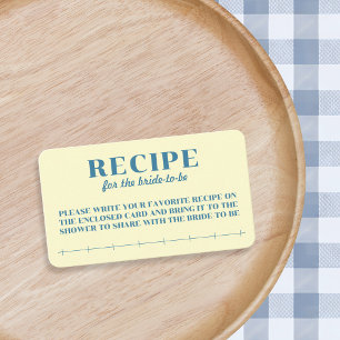 Butter Together Yellow Recipe For Bride Enclosure Card