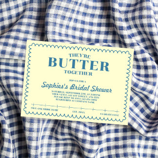 Butter Together Yellow Vintage Bridal Shower Invitation