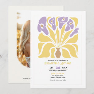 Butter & Wisteria Abstract Floral Boho Wedding Invitation